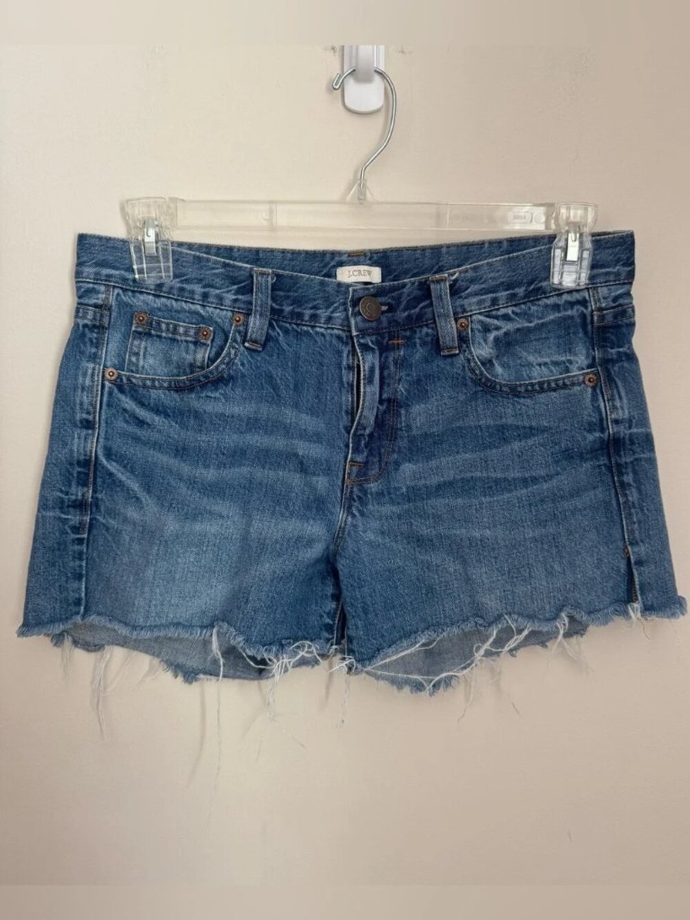 J.Crew Denim Cutoff Shorts Womens Size 28 Blue Raw Hem Frayed Jean Shorts